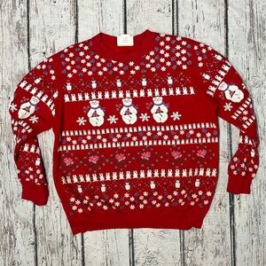 Vintage 1980s Bear Holiday Xmas 80s Ugly Christmas Sweater Sweatshirt